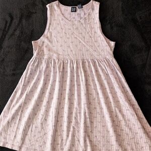 Vintage Gap 100% Cotton Girls Dress Purple Checkered Gingham Floral Whimsical